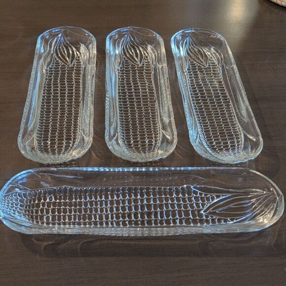 Vintage Pressed Glass Corn on the Cob Dish, Set of 4 - Picture 6 of 8